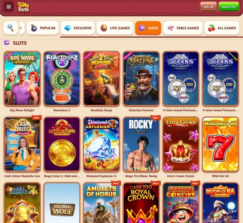 BillyBets Casino site